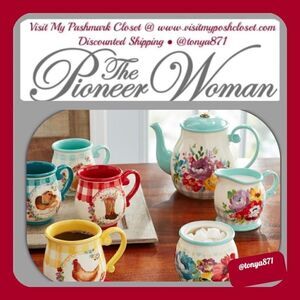 🦋 New Pioneer Woman Sweet Romance 9-Piece Stoneware Coffee and Tea Set